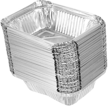 TOKIDNY 100piezas Bandejas De Aluminio Desechables De Moldes De Horno Aluminio Para Pan Trays Para Cocinar y Asar Utensilios De Cocina Prácticos y Resistente Altas Temperaturas