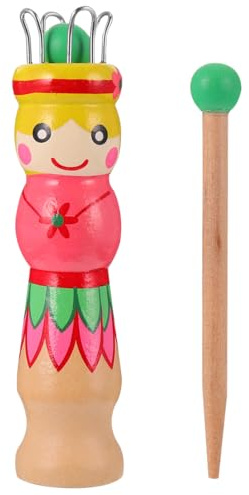 NUOBESTY 1set French Knitter Knitting Spool Weaving Machine Toy, Knitting Doll for Yarn Starter Kit, DIY Wood Yarn Wool Knitting Tool for Boys - Girls Beginners