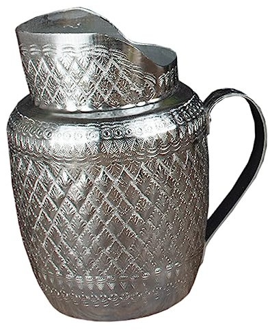 PRETYZOOM Jarra de Agua de Metal Vintage Jarra de Vino Fiestas Asa para Uso Diario Acero Inoxidable para Hogar y Restaurantes 1.5