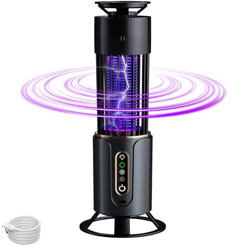Mückenschutz, Insektenvernichter Elektrisch, Camping Zubehör UV Mückenlampe, USB LED Mückenfalle, Tragbare Fliegenfalle Elektrisch Mückenabwehr für Schlafzimmer, Wohnzimmer Büro, Küche und Camping