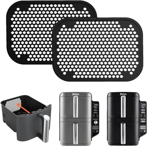 2 Stück Spritzschutz Zubehör für Ninja Double Stack XL SL400EU und SL300EU, Silikon Airfryer Fettspritzschutz für Ninja Heißluftfritteuse Zubehör Spritzschutz Ninja Airfryer Double Stack Zubehör