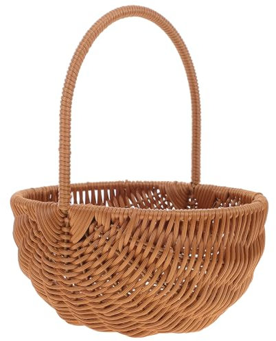 HOLIDYOYO Canasta De Huevo De Pascua Para Recoger Frescos Con Manejo De Mimbre De Mimbre Acumulando Cesta De Almacenamiento De Almacenamiento Para Transportar Frutas De La Granja