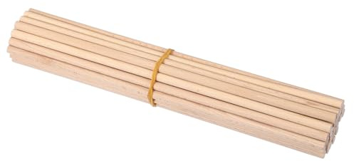 PATIKIL 1/4 x 12 Pouces Tige En Bois, 30 Pcs Goujons En Bois Bruts Bâtons Ronds En Bois Tiges Prédecoupées Pour Artisanat Projets DIY Décoration Maison, Couleur Naturelle