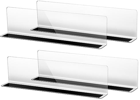 Gatuida 4 Stück Magnetische L-förmige Trennwände aus PVC für Regale und Aufbewahrungsregale Bruchsicherer Regalteiler für Vielseitige Ordnungsanwendungen