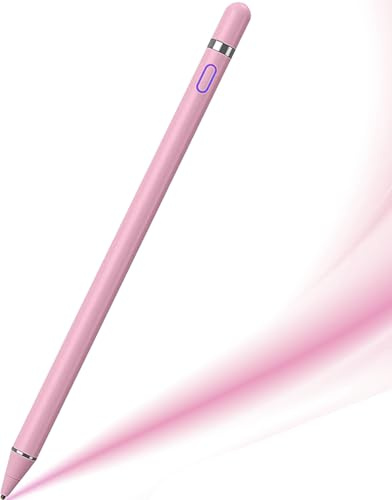 Active Stylus Pen für alle Touchscreens, 1,5 mm Feinspitze Tablet Stift kompatibel mit i-Pad/iPhone/Nintendo Switch/Samsung/Handy/Android-Smartphones und Tablets (Rosa)
