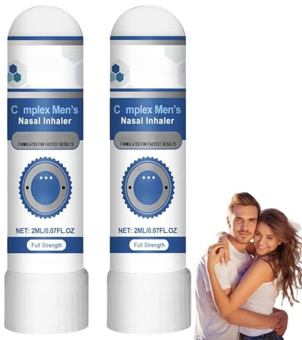 2 PCS Compl/ex Men's Nasal Inhaler,Mens/tick Nasal Inhaler,Nasal Inhaler Stick for Men-Refreshing Body Care & Energy Boosting,Portable Inhaler for Instant Vitality