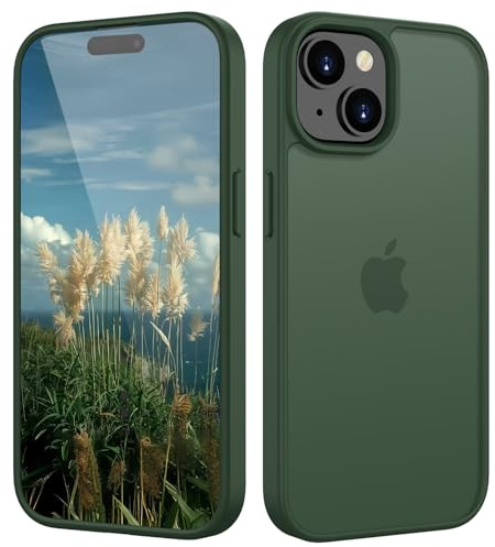 HGH Matt Hülle für iPhone 15 6,1 Zoll, Grün | Militärschutz, Schutzhülle Samtige Touch Matt Anti-Kratzen, Durchscheinende Rückseite Schutzhülle, Anti-Fingerabdruck
