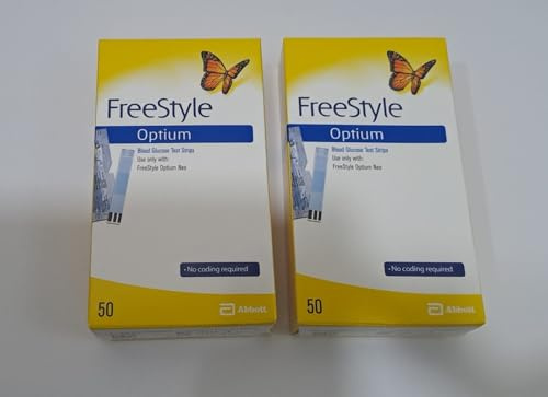 Optium Blood Sugar Test Strips, 50 X Pack of 2