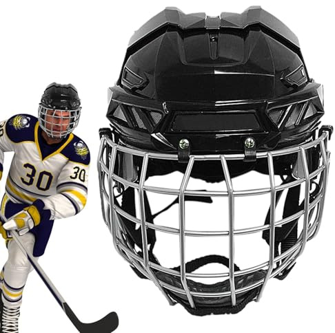 Cappelli da hockey su ghiaccio, cappelli da hockey su ghiaccio, cappello da hockey su ghiaccio con gabbia, traspirante, protettivo, resistente, per hockey su ghiaccio