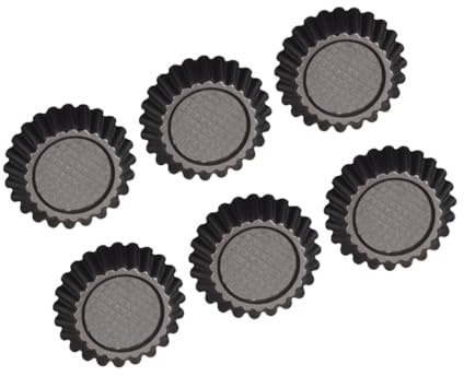 Hemobllo 6 pezzi Stampo per Crostatine Fiore in Acciaio Antiruggine Teglia Antiaderente per Tartellette e Dolci Facilita la Cottura Uniforme Sformo