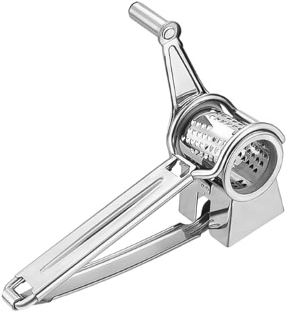 Angoily Rallador Manual de Manivela de Acero Inoxidable 304 para Queso y Ajo Giratorio Resistente Corrosión Apto para Pastelerías Cafeterías y Uso Cocina Profesional