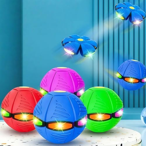 2026 Nueva Pelota de Saltar para niños, platillo Volador mágico, Pelota de Saltar, interacción Entre Padres e Hijos, Juguete Luminoso para Mascotas para reacción de Ejercicio físico (Azul)