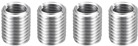 QUARKZMAN 4 Stk Gewindeeinsatz M20 auf M16 x 25mm Edelstahl Einschraubmutter Reduziergewinde Metrische Selbstschneidende Gewindehülse Gewindeadapter für Möbel Reparatur DIY Mechanikbauteile