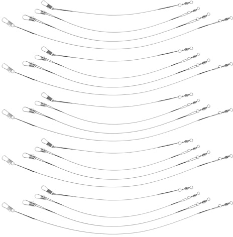 CIYODO 80 Unidades Línea Líder de Pesca Alambre Acero Alta Resistencia Anti-mordida Negro 15cm 20cm 25cm 30cm para Aparejos Señuelos Pesca Agua Dulce y Salada