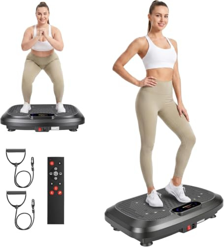 2026 Upgraded Vibration Plate Exercise Machine | 10 Modes 200 Speeds Large Platform | Quiet Vibrating Plate with Bluetooth & Magnetic Massage | 500lbs Capacity Home Fitness Equipment