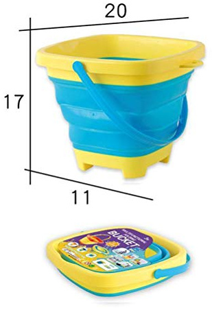 aqxreight Vikbar Strandhink för Barn 2L Hopfällbar Sandhink Plast Multifunktionell Sandleksak för Campingresor Utomhus Lek (blå)