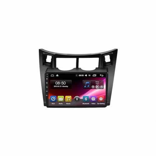 Schermo Portatile per Apple Carplay e Android Auto per Toyota Yaris Fascia 2005-2012 Android Carplay Navigazione Radio Lettore Video, with Mirror, 8 Nucleo 8G+256G