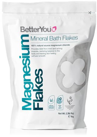 BetterYou Magnesium Original Bath Flakes, Natural Source of Zechstein Magnesium, Mineral Bath Flakes, Cleansing Bath Salts, Vegan & Palm-Oil Free, 1kg
