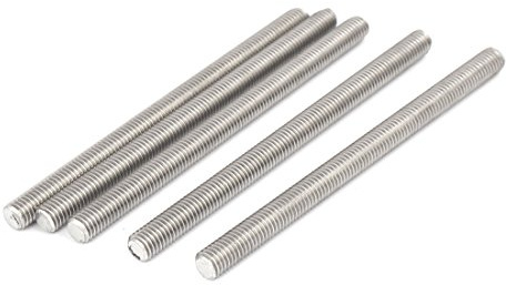 sourcing map 5 Stück Gewindestangen M8x120mm Edelstahl 304 Gewindestift Metrischem Vollgewinde Bar Gewindestäbe für Befestigung CNC-Werkzeugmaschinen 3D-Drucker Industrie Geräte