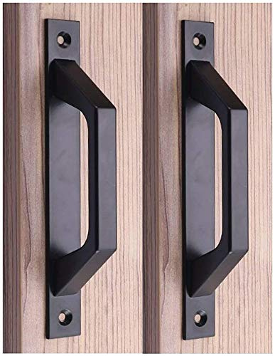 WANLIAN Schiebetürgriffe 2er Set schwarz, Aluminium | Aluminium schwarz, 19,6 cm, 150 g, 1 Paar + Schrauben, für Holz- & Schiebetüren
