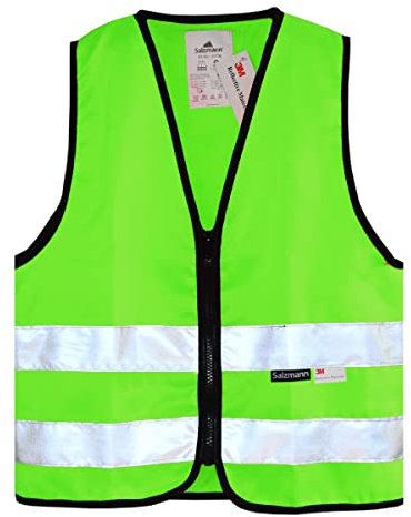 Salzmann Gilet rifrangente per bambini - Realizzato con materiale catarifrangente 3M - Verde
