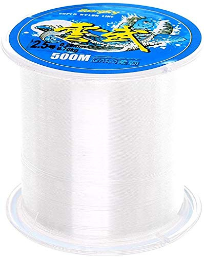 Cheeroyal 500 Meter klare Angelschnur, extra starke Spannung, Nylon, Monofilament, Angelschnur, 0,26 mm