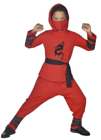 amscan Costume de Ninja Warrior pour Enfant, Rouge, 12-14 Ans