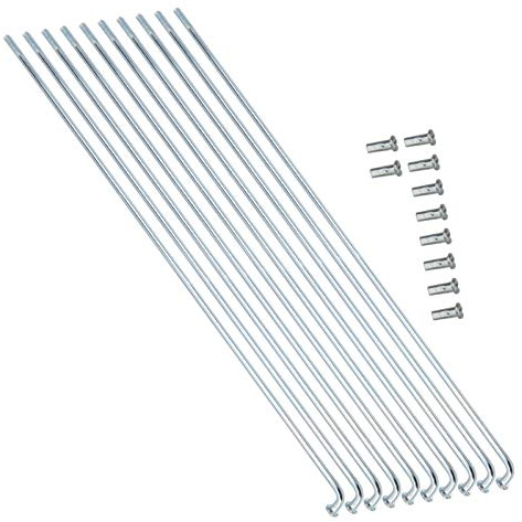 Bnineteenteam 10pcs Radios de Bicicleta, 13G 2.2mm Radios de Bicicleta Radios de Acero Inoxidable Triciclo de Bicicleta Curva Radios de Acero de Bicicleta Radios y pezones de Bicicleta(220MM)