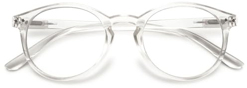MAGIMODAC Damen Anti Blaulicht Brille Klein Rund Federscharnier Computer-Brillen Brillenfassungen Oval Computerbrille ohne Stärke Transparent +0.0