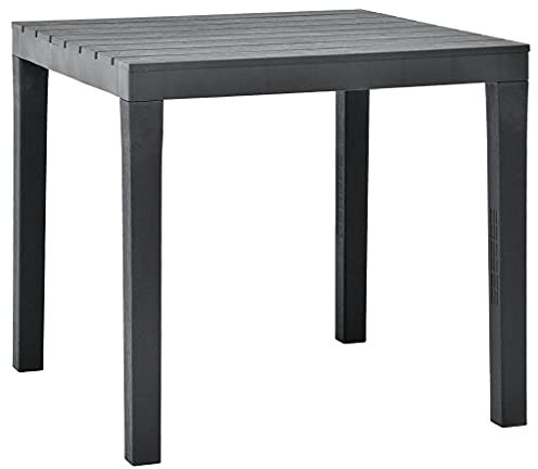KTHLBRH (Blitzlie ferung) Cafetisch Gartentisch Bartisch Garten Tisch Beistelltisch Loungetisch für Garten, Terrasse und Balkon Gartentisch Anthrazit 78 x 78 x 72 cm Kunststoff