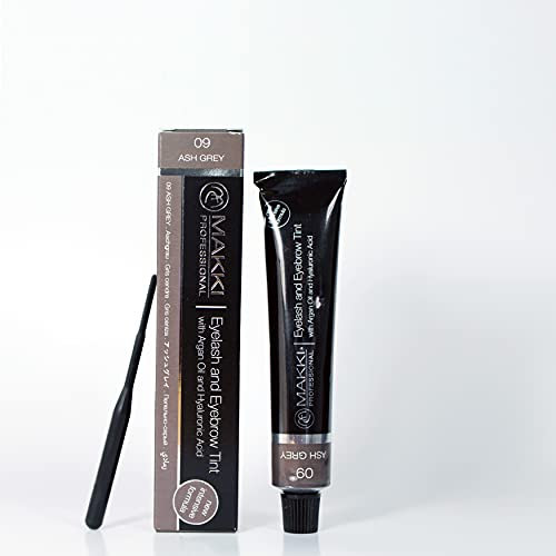 Makki 09 Ash Grey Teinture intensive professionnelle pour cils et sourcils à l'huile d'argan et à l'acide hyaloronique, 22 ml