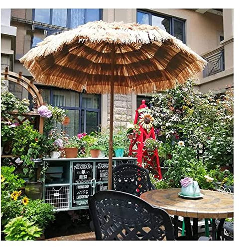XPGEREP Parasol Hawaii, Naturel Parasol de Plage, Parasol En Paille De Plage Pour Les Cafés De La Cour De La Plage/Diameter 2.4m / Hight 2.2m