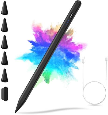 KBCASE Stift für Apple iPad 2018-2025 Pencil mit Palm Rejection Stylus Pen für iPad A16 11/10/9/8/7/6th Gen, Pro 13''/12,9''/11'', Air 13''/11'', Mini 6/5 Gen, Air 5/4/3 Gen
