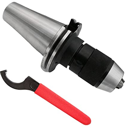 Portabrocas cortas SK50 DIN 69871 Ø 3-16 mm con llave de gancho | portabrocas llave tensora SK50 (3-16 mm)