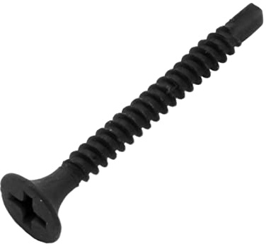 BRESKO Schnellbauschrauben Trockenbauschrauben Gibskartonschrauben Trockenbau Schwarz (3,5x55 mm - 500 Stück, Bohrspitze)