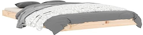 vidaXL Estructura de Cama Madera Maciza de Pino 120x190 cm, Cama, Muebles de Dormitorio, Cama de Madera, Cama Doble, Estructura de Cama de Madera