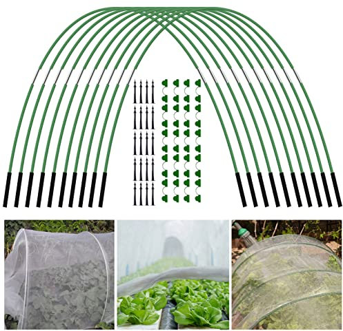 Lecerrot 18/30 PCS Cerceaux De Serre De Jardin - Arceaux pour Serre Tunnel, Poussent des Tunnels Soutien Maisons Jardinage Un Cadre Culture en Fibre Verre Jardins