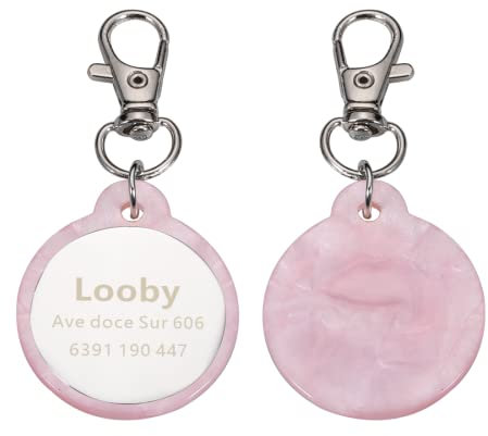 Anti-verlorene Haustiere Buntes Acryl-ID-Tag Personalisiertes Hunde-Katzen-Kragenzubehör Haustier-Namensschild-Haustier-ID-Halsband-Tags,04,37 X 32 Mm