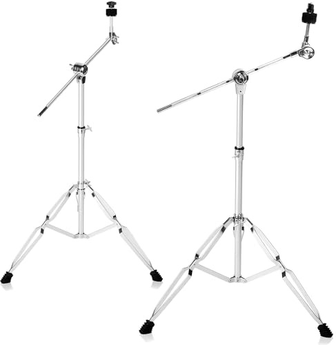awagas 2Pack Standard Cymbal Boom Stand Double Braced Adjustable Cymbal Stand 28-47.2 for Drum Hardware Percussion Mount Holder Gear Set Drum Hardware Set for Mounting Crash, Ride, Splash Cymbals
