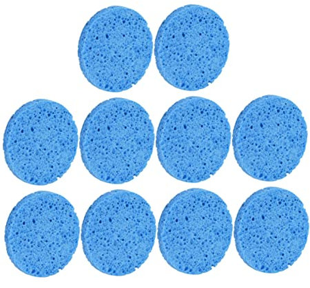FRCOLOR 10 Stück Make up Entferner Quasten Zellstoff Gesichtsschwamm Für Hauttypen Blau Gründliche Reinigung Porenreinigender Reinigungsschwammtupfer