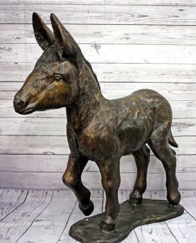 Thermobrass Bronzefigur Kleiner Esel Babyesel Packtier Gartenfigur Skulptur