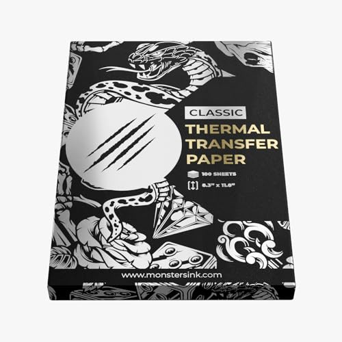 Monsters Ink Klassisches thermisches Transferpapier, Tattoo-Schablonenpapier (Packung mit 100)