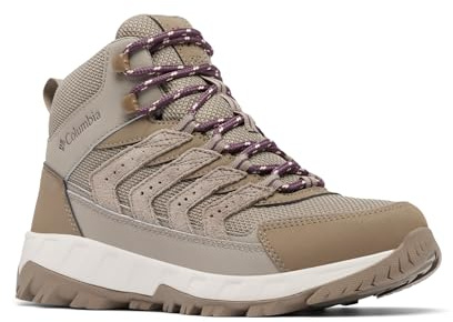 Columbia STRATA Trail Mid WP, Botas Senderismo de Altura Media Mujer, Kettle, Blush Rose, 36.5 EU