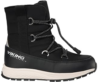 Viking Girls' Equip Warm Wp SL Snow Boot, black, 6 UK