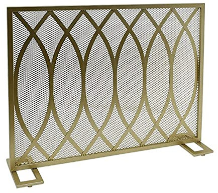 Kaminschutz, Flache Stahl-Kaminschutzgitter, 99 cm breit, robuster Sicherheits-Funkenschutz, modernes, Schlichtes Design, langlebig und leicht zu reinigen Present