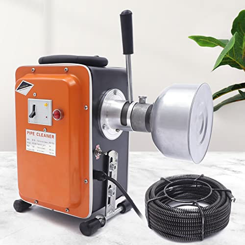 Rohrreinigungsmaschine 750W Elektrisch Abflussreiniger Rohrreinigungsgerät IP44 Rohrreiniger für Sewer Badewanne Anwendbarer Rohrdurchmesser 20-110mm