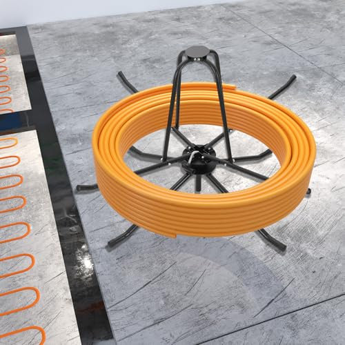 QAVODB 200-400M Rohrhaspel Abrollgerät Fußbodenheizung Rohr Abwickler Abroller mit Tasche, Rohrhaspel Abroller Fußbodenheizungsrohr Aufwickler für Kabel Aufroller