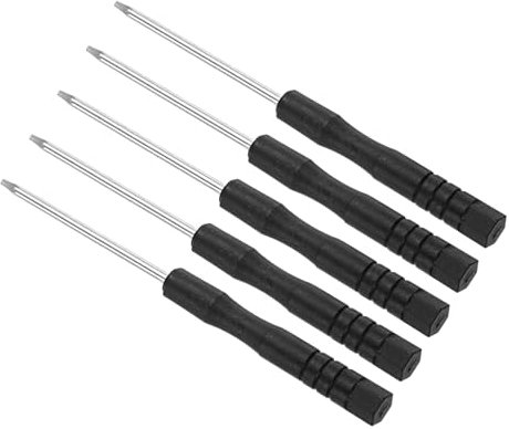CoCud Mini Tournevis Torx, Taille T5, Longueur 80mm, Petit Tournevis à 6 Points en Acier au Carbone avec Poignée Antidérapante - (pour Lunettes, Montres), Lot de 5