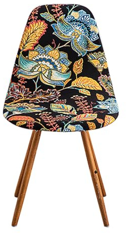 Meigeh Fundas para Sillas de Comedor Fundas para Sillas Escandinavas Cubre Silla Escandinava Fundas para Sillas de Forma Curva elásticas 4 Piezas Flores