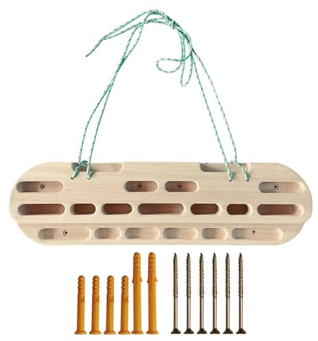 Trainingsboard Kletterboard Fingerboard Griffboard für Einsteiger ins Klettertraining griffbrett Klettern Geeignet für Boulder Trainingsgeräte Max. bis zu 200 kg, 55 x 15 x 4,5 cm